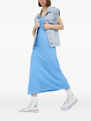 Макси-платье с присборенными рукавами