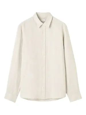 Льняная рубашка с длинными рукавами