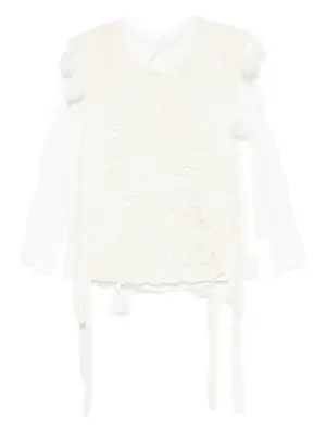 Топ в технике кроше с кисточками