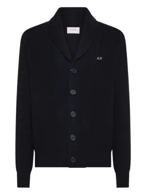 Кардиган с ребристой отделкой и воротником-шалью