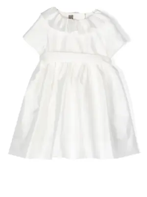 Платье с короткими рукавами и оборками на воротнике