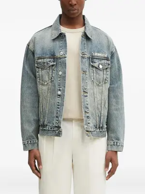 джинсовая куртка с вышитым логотипом