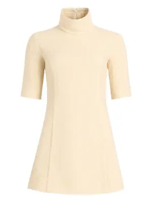 твидовое платье мини с высоким воротником