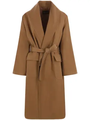 Шелковое двубортное пальто