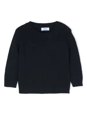 Джемпер с круглым вырезом и пуговицами