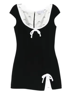 Платье мини с бантом