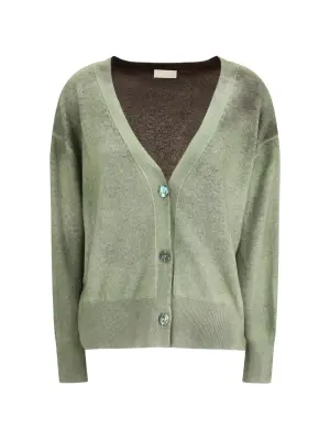 Кардиган с градиентом и пуговицами