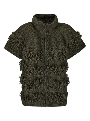 Кардиган на молнии с бахромой