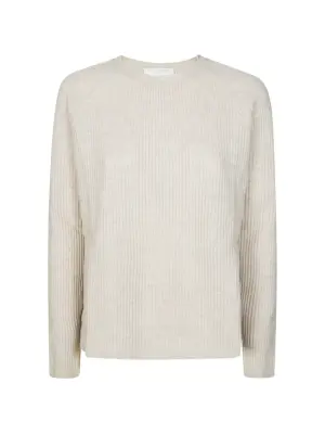 Свитер в рубчик с круглым вырезом