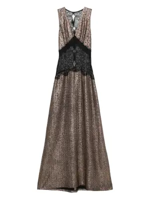 Макси-платье Sokar с кружевными вставками и блестками