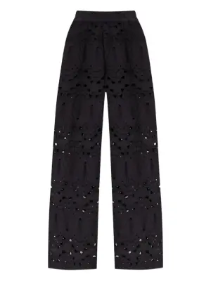 Брюки широкого кроя с вышивкой