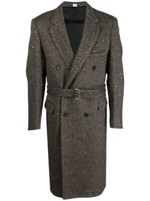 Двубортный бушлат с узором в елочку