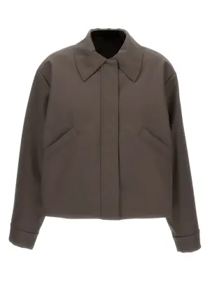 Короткая бомбер-куртка из резины