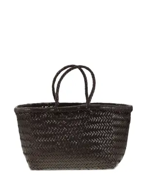 Плетёная кожаная сумка-тоут