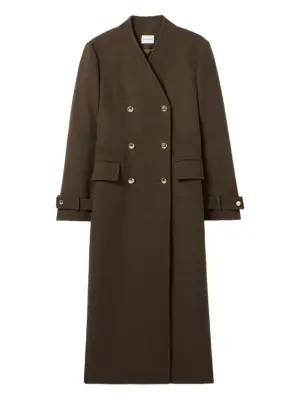 Двубортное пальто с поясом