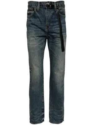 Узкие джинсы с эффектом потертости