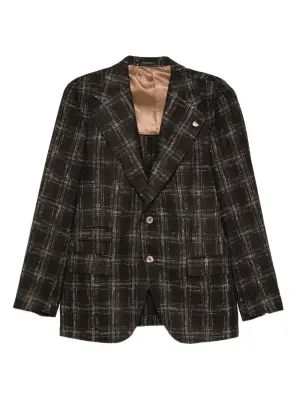 Клетчатая куртка с длинными рукавами