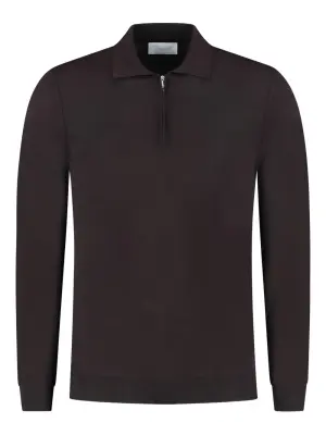 Свитер-поло с воротником на половину молнии