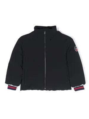 Logo-patch high-neck ski jacket