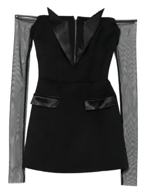 Платье с сетчатыми рукавами