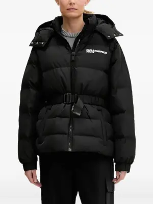 Пуховик с поясом