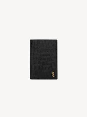 Маленький чехол для паспорта Cassandre из кожи с тиснением под крокодила