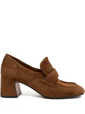 Лоферы с ремешком и каблуком 60 мм