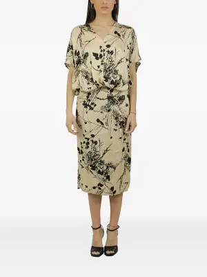 Платье миди с цветочным принтом