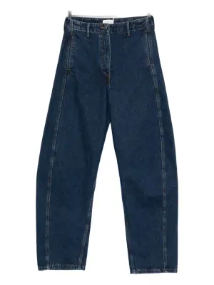 Джинсы широкого кроя с отделкой швами