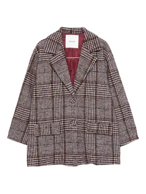 Пиджак в клетку на одной пуговице