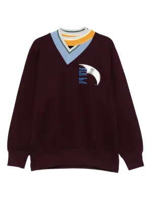 Свитер с графическим принтом и воротником-стойкой