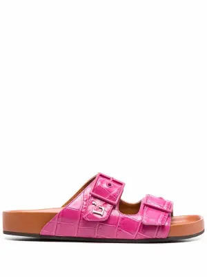 сандалии с тиснением под крокодила