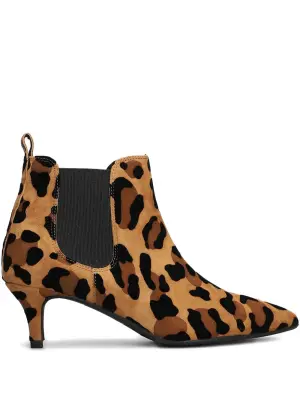Ботинки на каблуке с анималистичным принтом Deva