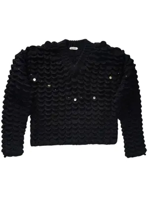 Декорированный джемпер с V-образным вырезом