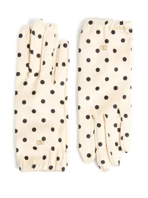 Перчатки в горох с логотипом VLogo Signature