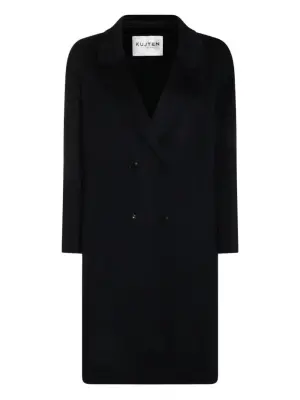 Двубортное шерстяное пальто