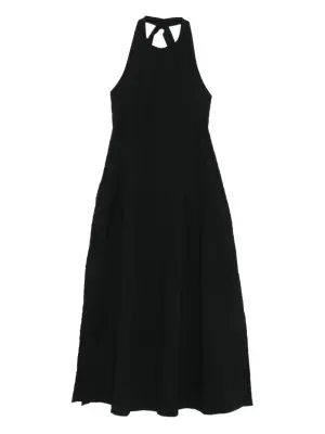 платье миди с вырезом халтер и складками