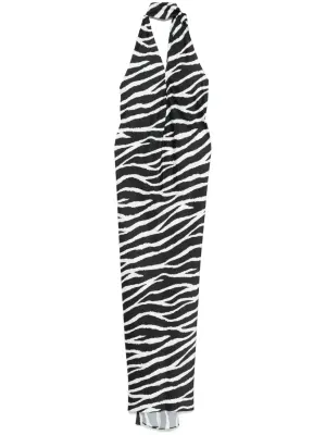 Платье макси с зебровым принтом