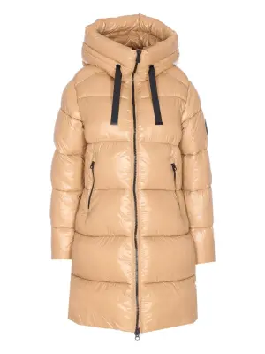 Стёганое пальто на молнии спереди