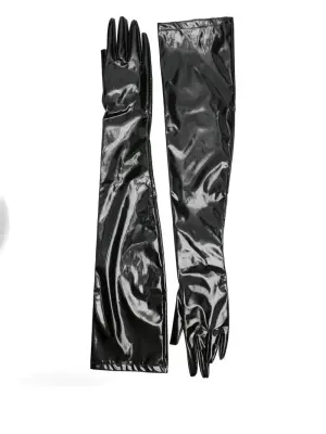 Длинные перчатки из лакированной кожи
