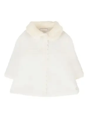 Шерстяное пальто с искусственным мехом