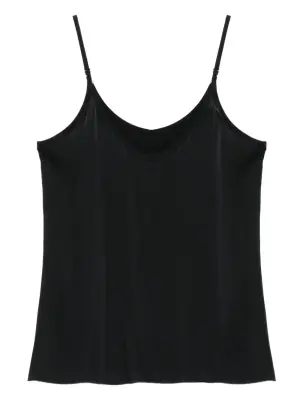 Шелковый топ с круглым вырезом