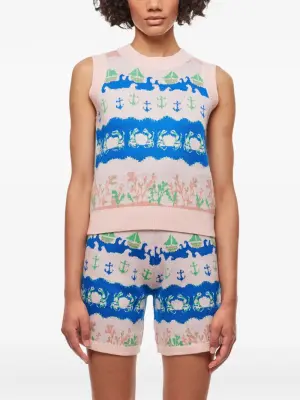 Жилет с интарсией в морском стиле