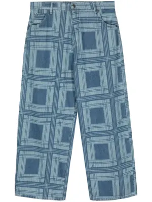 Прямые брюки в клетку