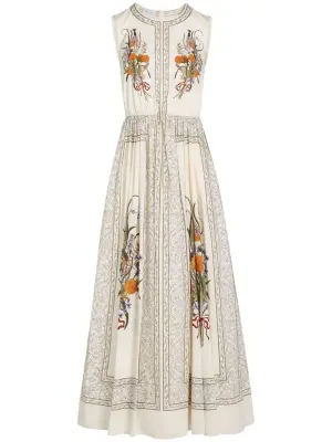 поплиновое платье с принтом Marigold Bouquets