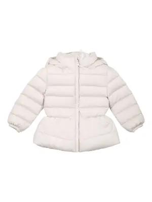 Стеганый пуховик с капюшоном