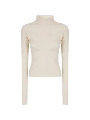 Топ с длинными рукавами и отделкой швами