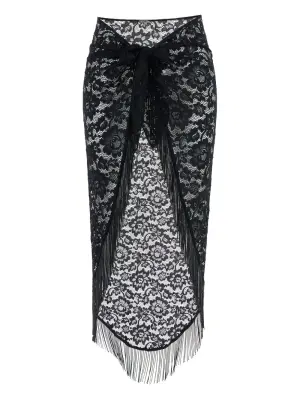 кружевная юбка с бахромой