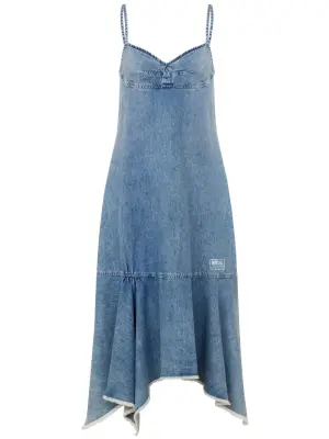 Джинсовое платье миди