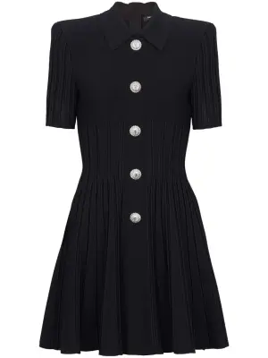 Платье мини в рубчик